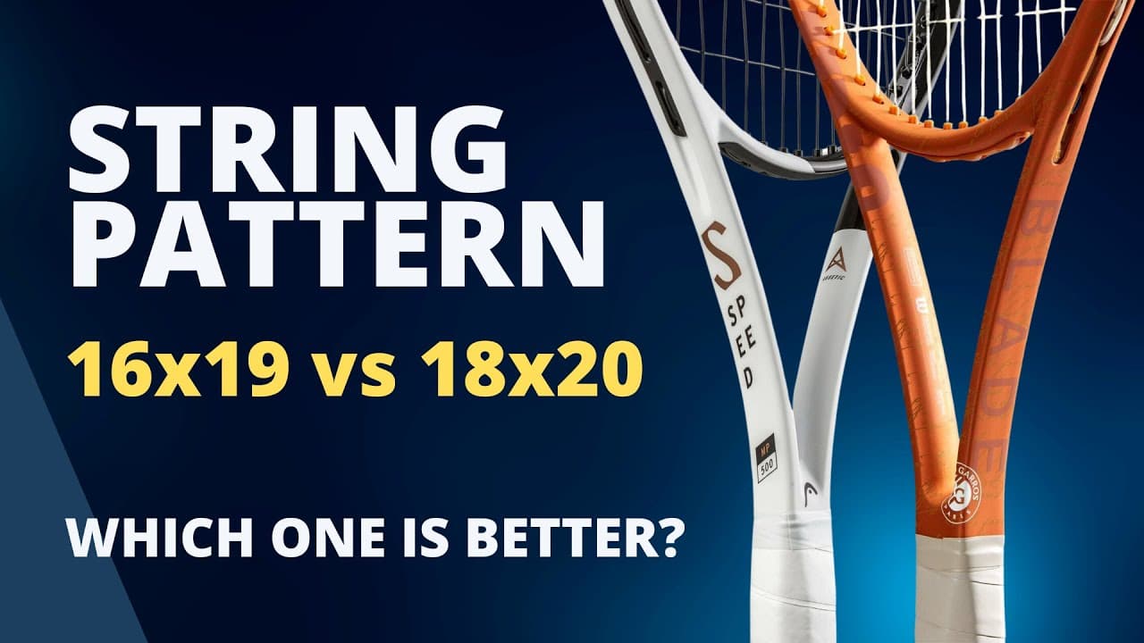 Tennis string pattern 16x19 vs 18x20 playtest