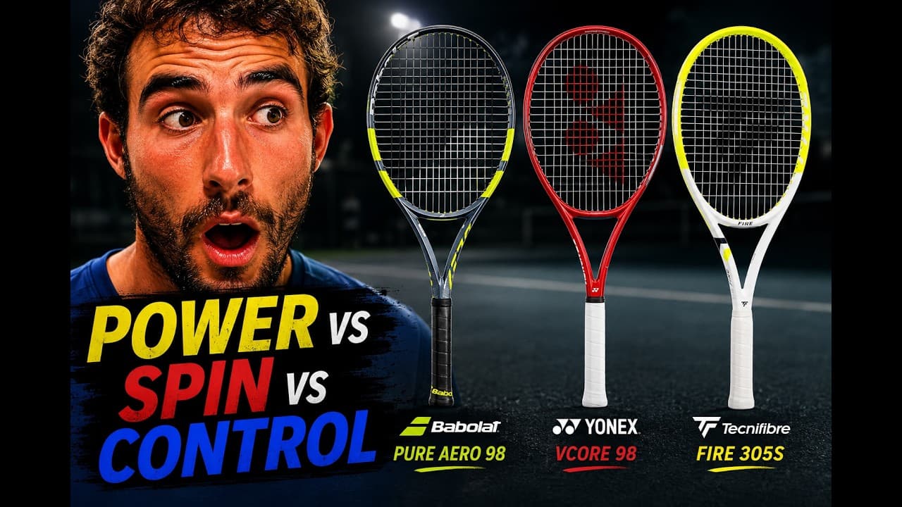 Best 2026 Spin Racket? Pure Aero 98 vs VCORE 98 vs Fire 305S